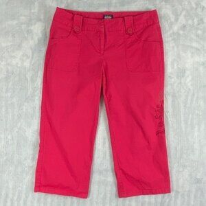 BUM Equipment Stretch Fuscia Capris Embroidered
